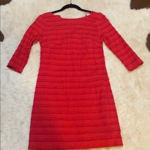Trina Turk cherry red eyelet sheath dress size 4